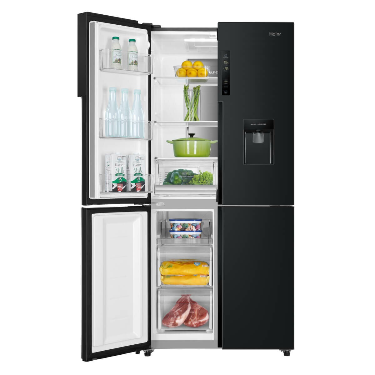 Haier 466L French Quad Door Fridge Black R4K Better Than Rental