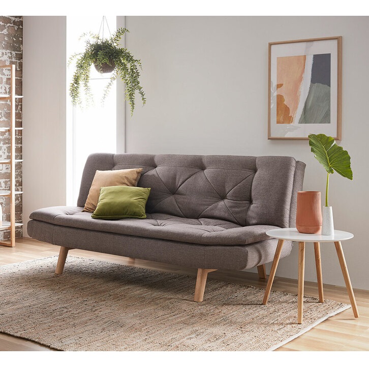 Laze 3 Seater Futon Stone R4K Better Than Rental