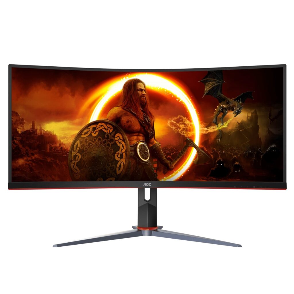 aoc 34" curved 3440 x 1440 21:9, 1ms, hdr, ultra fast 180hz panel gaming monitor