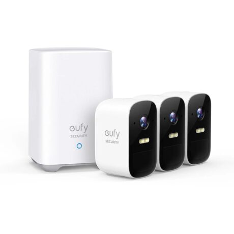 eufy 2c pro 2k security system & homebase (3 cameras)