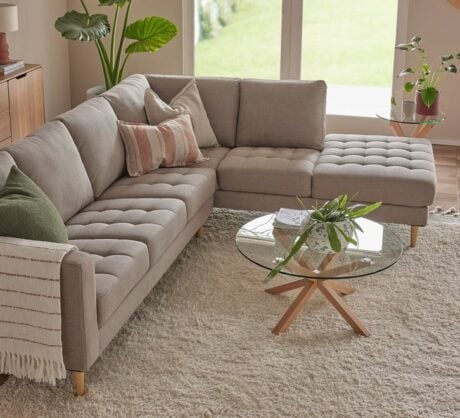 finlay 5 seater modular chaise stone