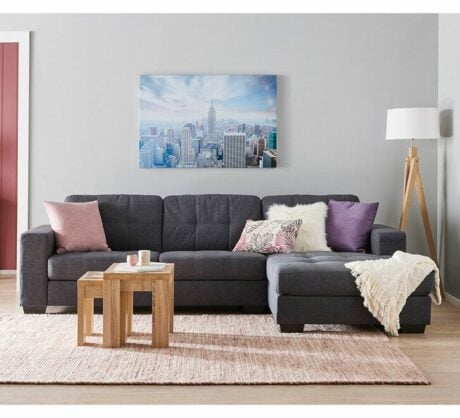tivoli 3 seater chaise charcoal