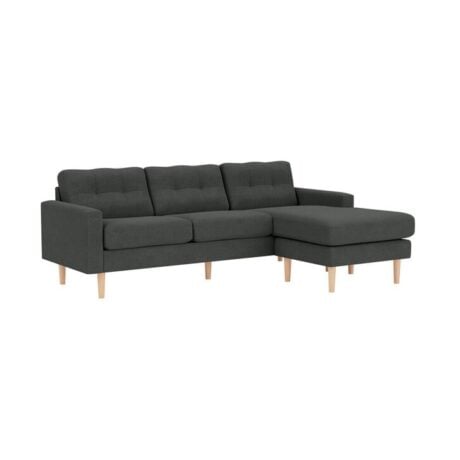 jazz 3 seater chaise groove slate & oak legs
