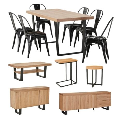 bridge dining & living package 6 chair set