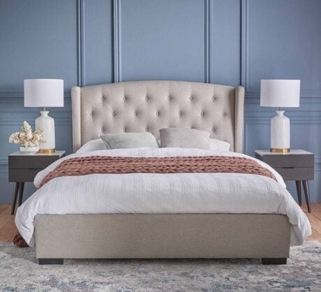tiffany queen bed beige