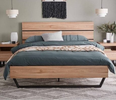 bridge king bed oak