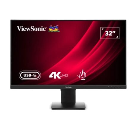 viewsonic 32" 4k uhd ergonomic monitor with usb c and built in speakers vg3208u 4k