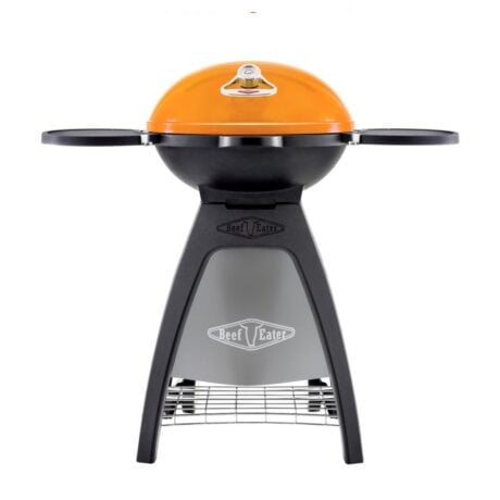 beefeater bugg 2 burner benchtop bbq amber + bbq trolley blk + bbq trolley cover