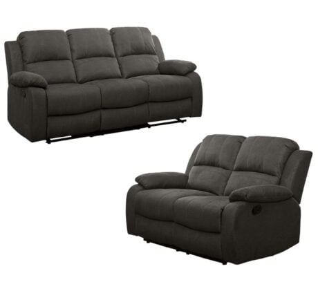 vancouver 2 & 3 seater sofa set charcoal