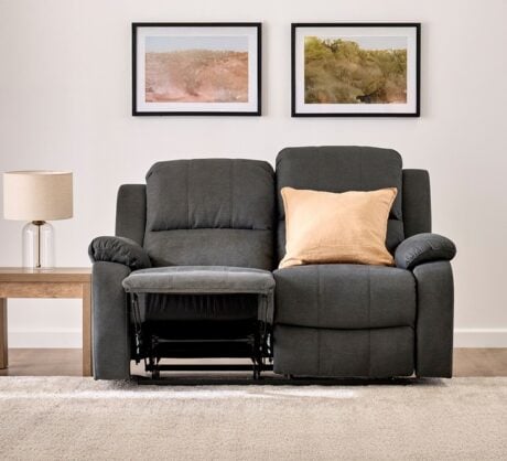 vancouver 2 seater recliner sofa charcoal