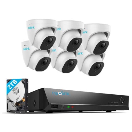 reolink 12mp poe nvr security system with 6 cameras and 2 tb